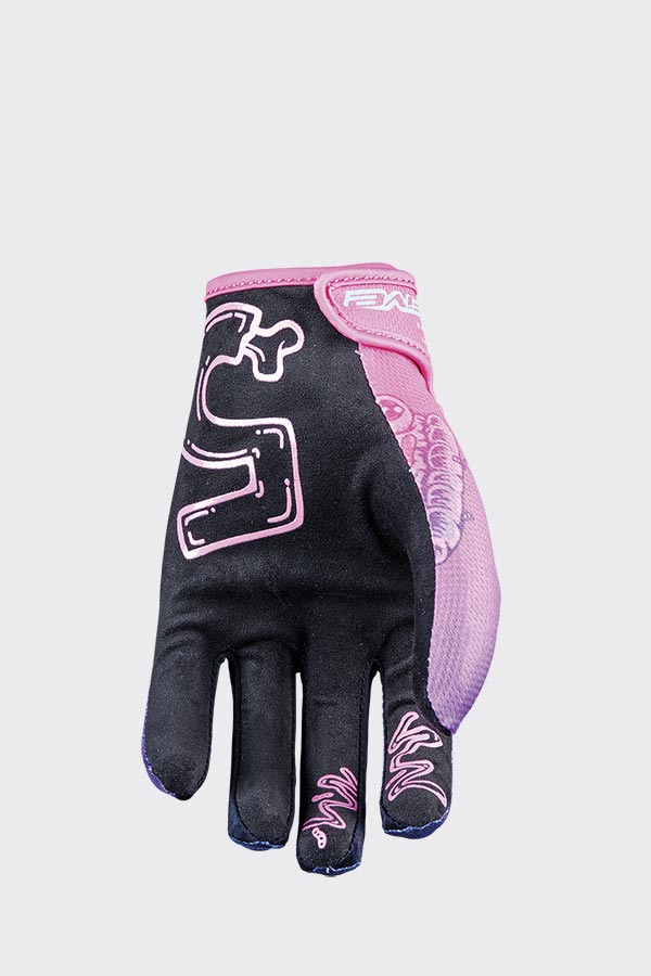 Five Gloves MXF4 KID Graphics - Slice Neon Purple Size XL 6 Motorcycle Gloves