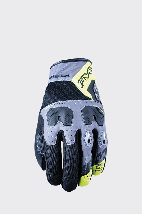 Five TFX3 AIRFLOW Grey / Fluo Yellow Adventure Gloves Size 3XL 13