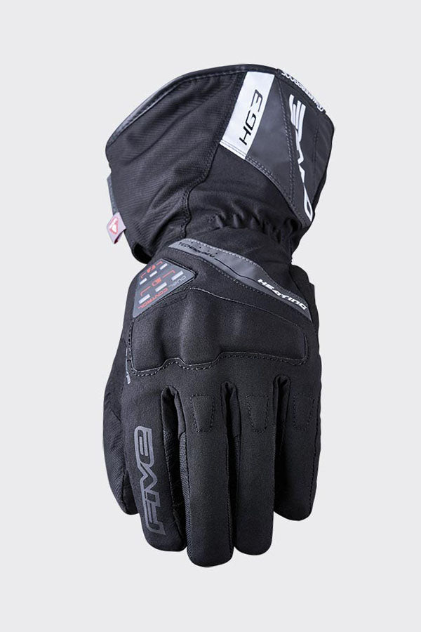 Five Gloves HG3 EVO WOMAN WP Black Size Medium 9 Heated Motorcycle Gloves