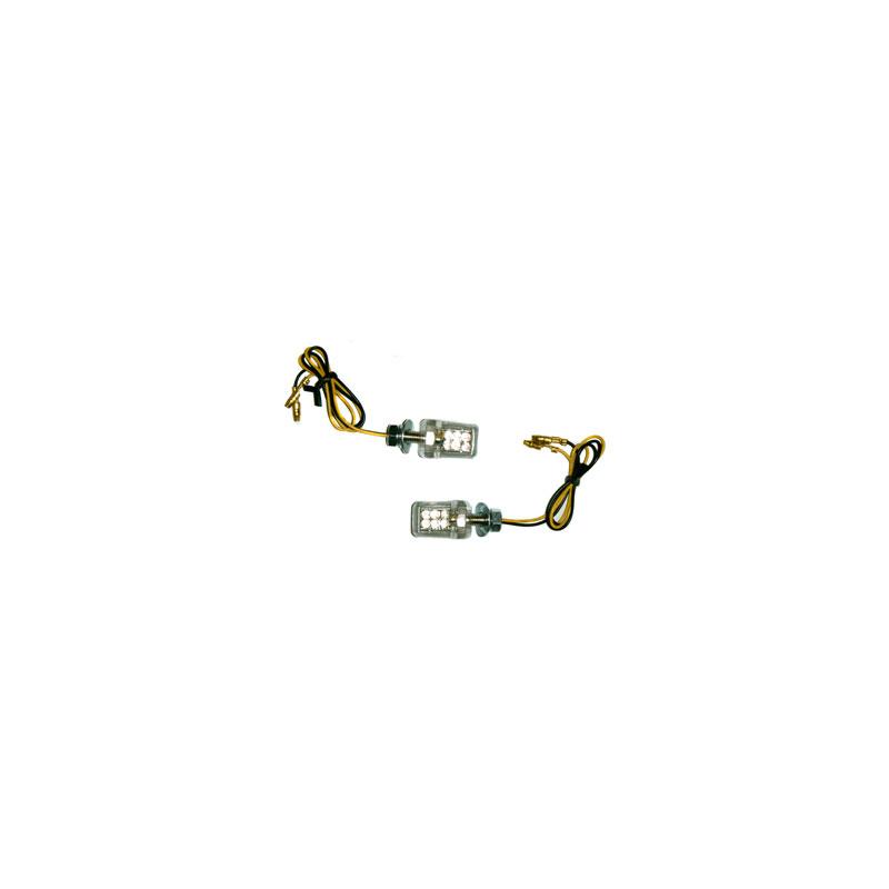 Whites Flasher Indicator Uni Micro Led Chrome Pair