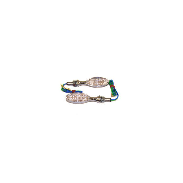 Whites Flasher Uni Led Teardrop Chrome Pair