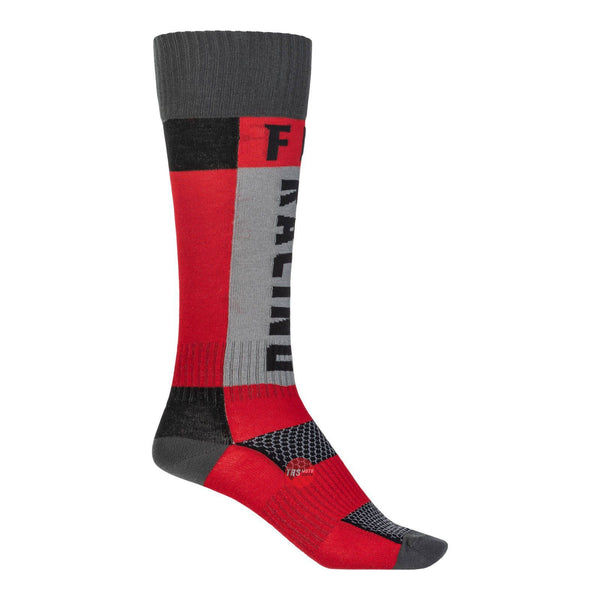 Fly Racing 2022 Mx Sock Thick Red Grey Large XL