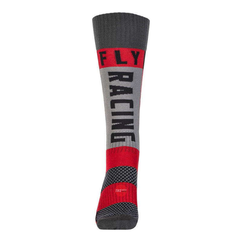 Fly Racing 2022 Youth Mx Sock Thick Red Grey