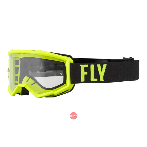 Fly Racing 2022 Focus Goggle Hi-vis Black Clear Lens