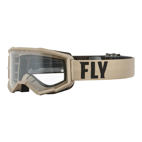 Fly Racing '23 Focus Goggle Khaki brown Clear Lens
