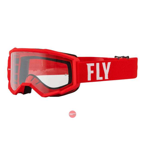 Fly Racing 2022 Focus Goggle Red White Clear Lens