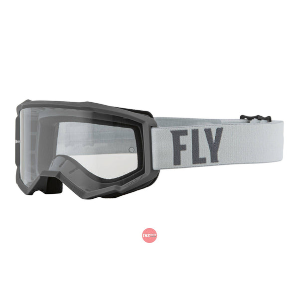 Fly Racing 2022 Focus Youth Goggle Grey dark Grey W Clear Lens