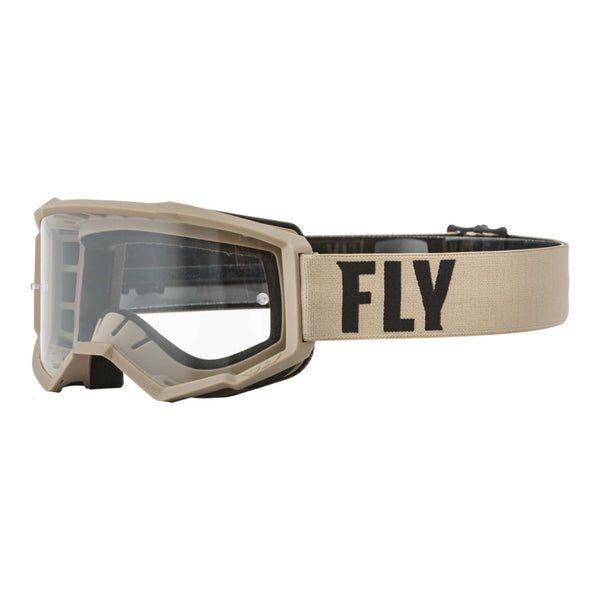 Fly Racing '23 Focus Youth Goggle Khaki brown Clear Lens