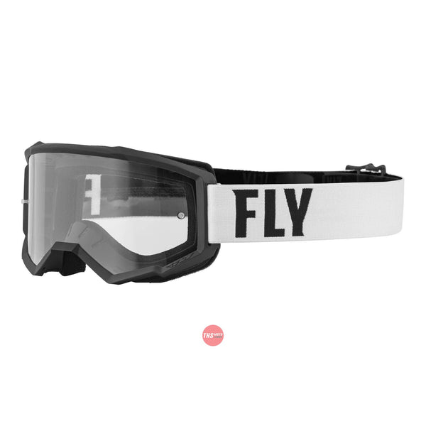 Fly Racing 2022 Focus Youth Goggle White Black Clear Lens
