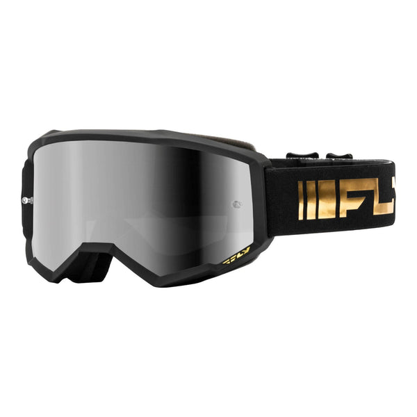 FLY Racing 2024 Zone Goggle - Black / Gold with Silver Mirror / Smoke Lens