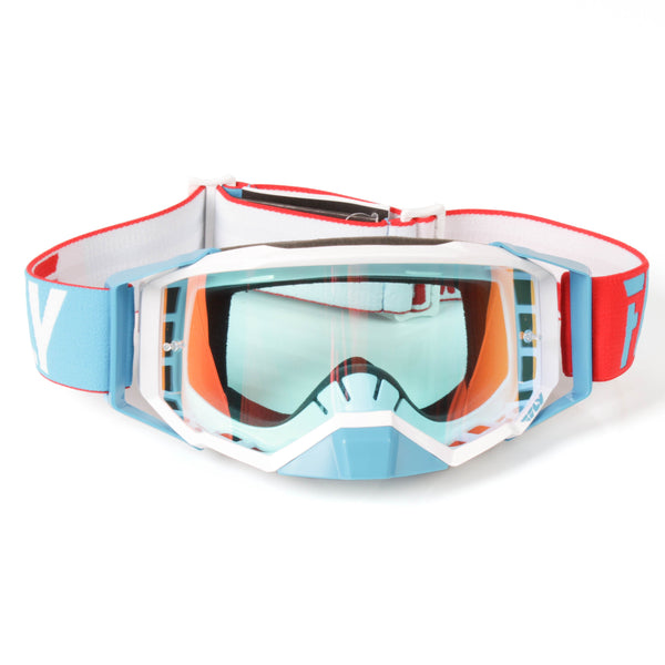 Fly Goggle Zone Pro Red/wht/blu W/ Red Mir/clr Lens