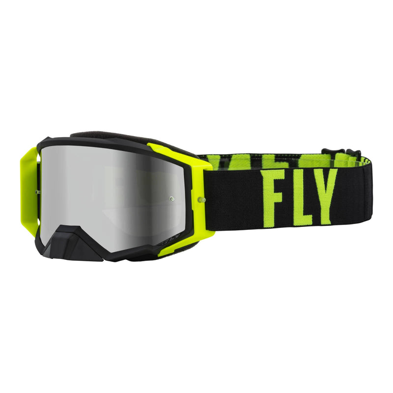 Fly Racing 2023 Zone Pro Goggle Black hi-vis W  Silver Mirror SMK Lens