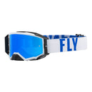 Fly Racing 2023 Zone Pro Goggle White blue W  Sky Blue Mirror SMK Lens