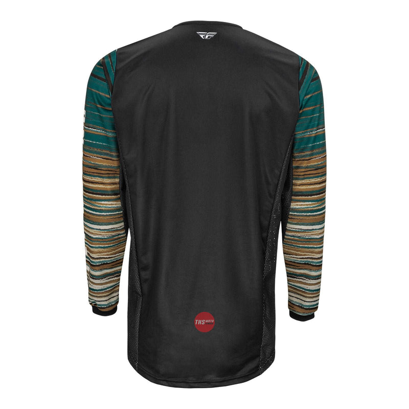 Fly Racing Kinetic Wave Jersey Black Rum Size Small