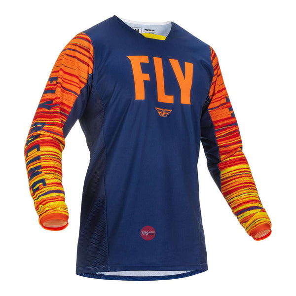 Fly Racing 2022 Kinetic Wave Jersey Navy Orange Small