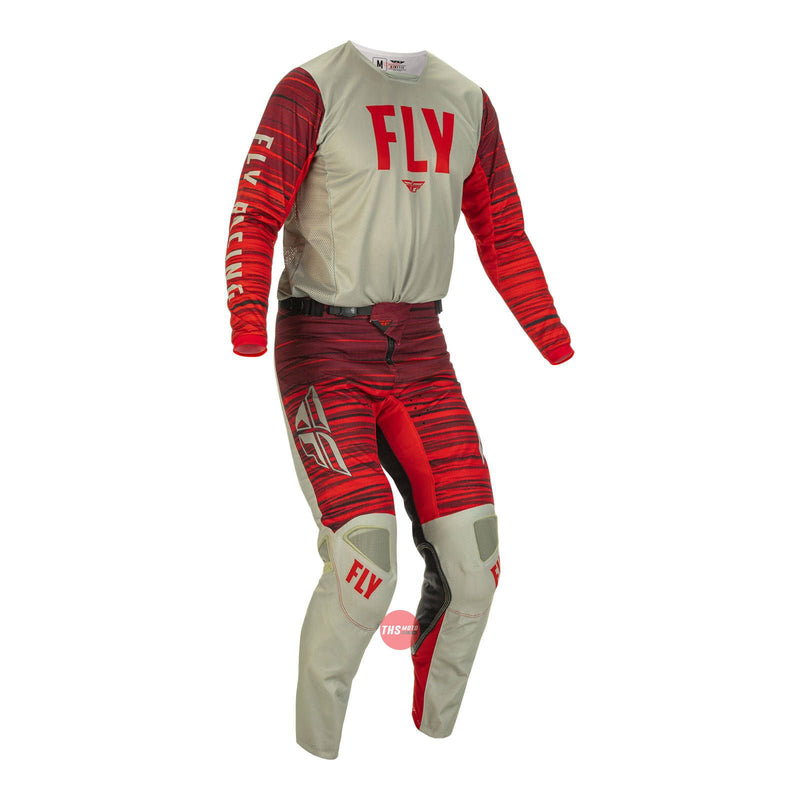 Fly Racing 2022 Kinetic Wave Jersey Light Grey Red XL
