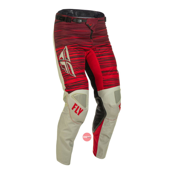 Fly Racing 2022 Kinetic Wave Pant Light Grey Red Waist Size 30 Inches