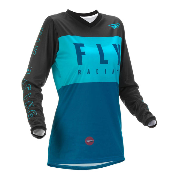 Fly Racing 2022 F-16 Ladies Jersey Aqua dark Teal Black Small (NZ 9 10)