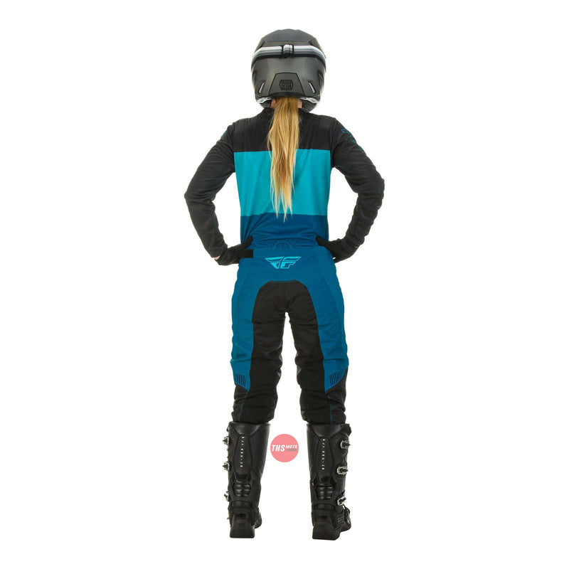 Fly Racing 2022 F-16 Ladies Pant Aqua dark Teal Black Waist Size 28 Inches