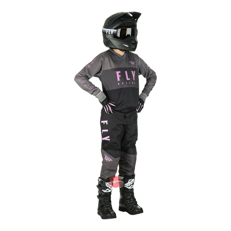 Fly Racing 2022 F-16 Youth Pant Grey Black pnk Waist Size 21 Inches