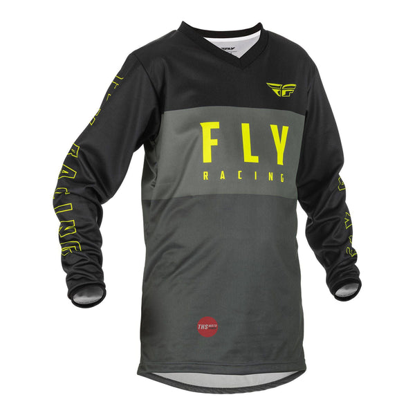 Fly Racing 2022 F-16 Youth Jersey Grey Black hi-vis Youth Small