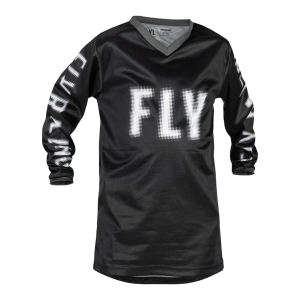 Fly Racing 2023 F-16 Youth Jersey - Black / White Size YL