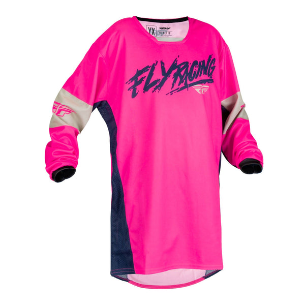 Fly Racing '23 Youth Kinetic Khaos Jersey Pink navy tan Yx