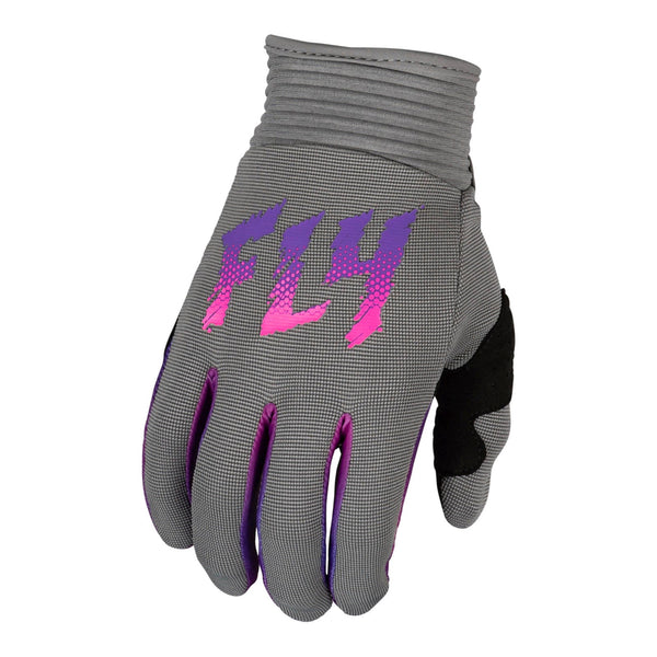 Fly Racing 2024 Youth F-16 Gloves - Grey / Pink / Purple Size Y3XS