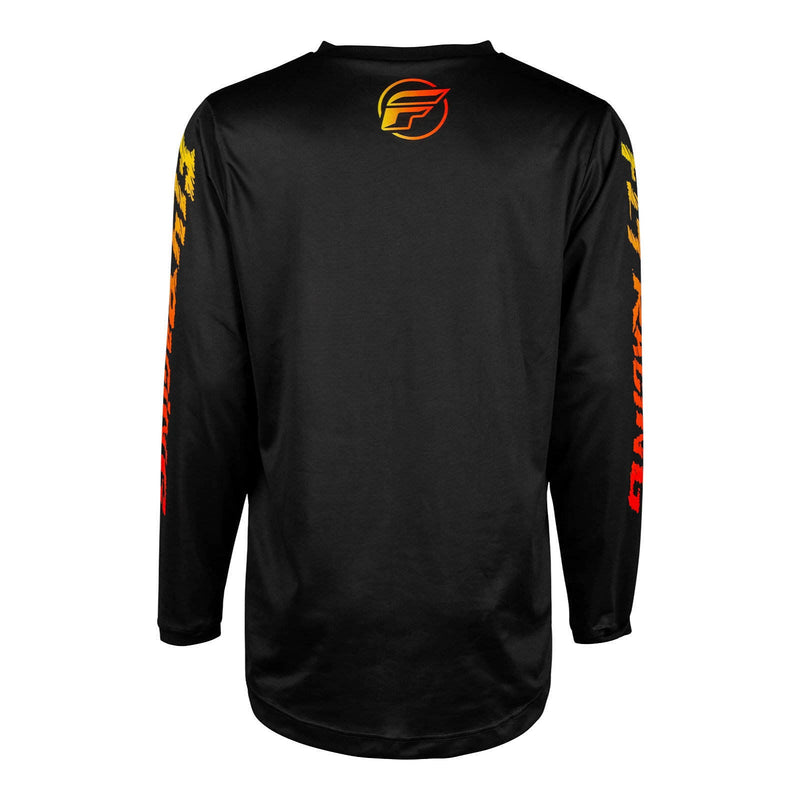 Fly Racing 2024 Youth F-16 Jersey - Black / Yellow / Orange Size YM