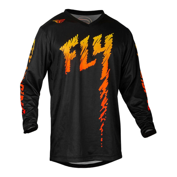 Fly Racing 2024 Youth F-16 Jersey - Black / Yellow / Orange Size YS