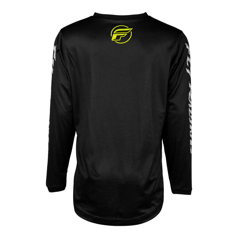 Fly Racing 2024 Youth F-16 Jersey - Black / Neon Green / Light Grey Size YM