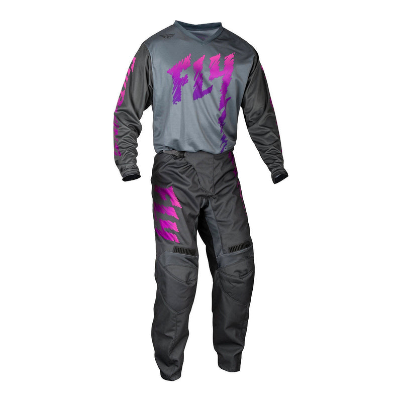 Fly Racing 2024 Youth F-16 Pants - Grey / Charcoal / Pink Size 20