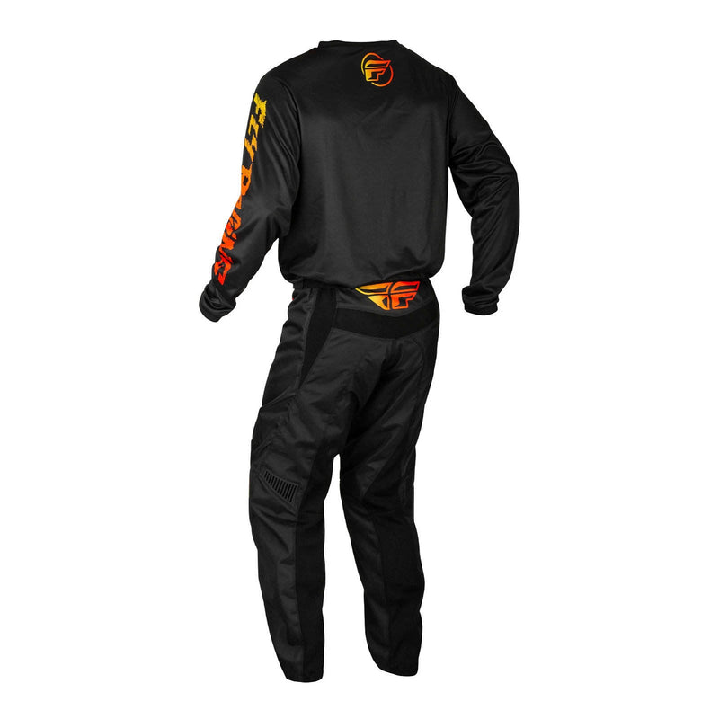 Fly Racing 2024 Youth F-16 Pants - Black / Yellow / Orange Size 18