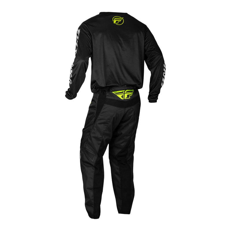 Fly Racing 2024 Youth F-16 Pants - Black / Neon Green / Light Grey Size 26