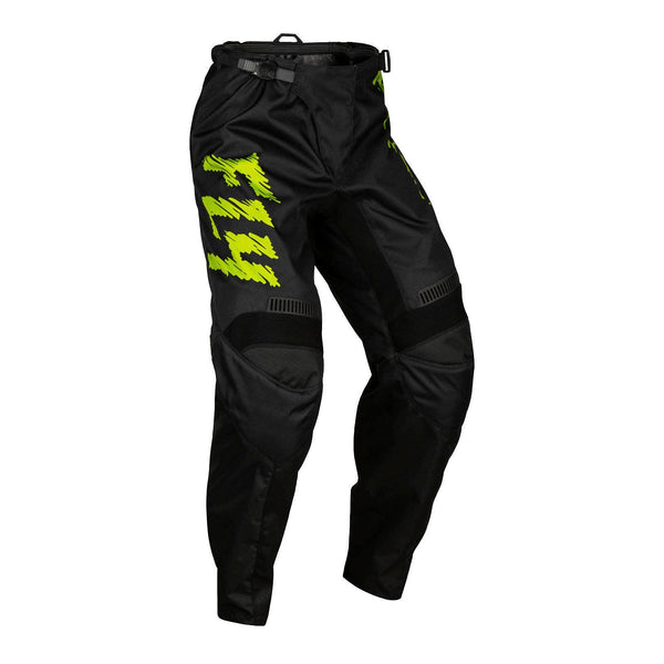 Fly Racing 2024 Youth F-16 Pants - Black / Neon Green / Light Grey Size 26