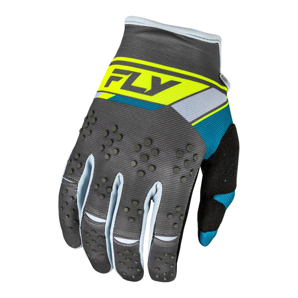 Fly Racing 2024 Kinetic Prix Gloves - Charcoal / Hi-Vis Size Medium