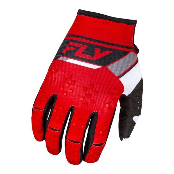 Fly Racing 2024 Kinetic Prix Gloves - Red / Grey / White Size Medium