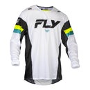 Fly Racing 2024 Kinetic Prix Jersey - White / Black / Hi-Vis Size Medium