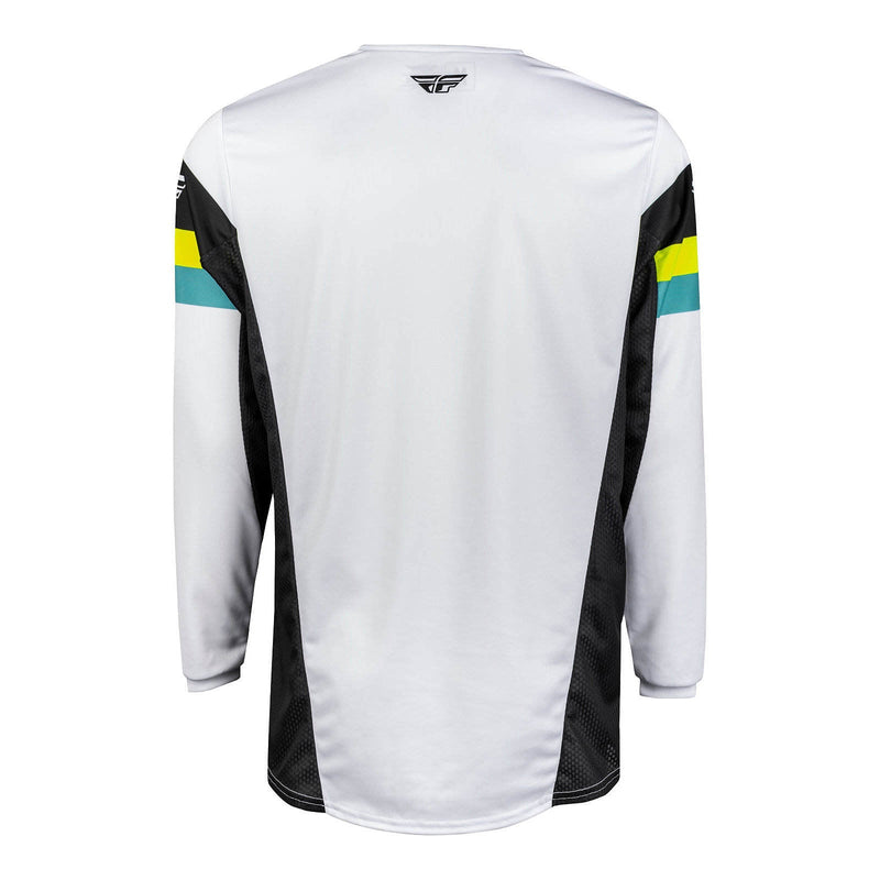 Fly Racing 2024 Kinetic Prix Jersey - White / Black / Hi-Vis Size 2XL