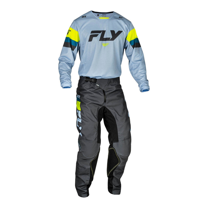 Fly Racing 2024 Kinetic Prix Pants - Ice Grey / Charcoal / Hi-Vis Size 38