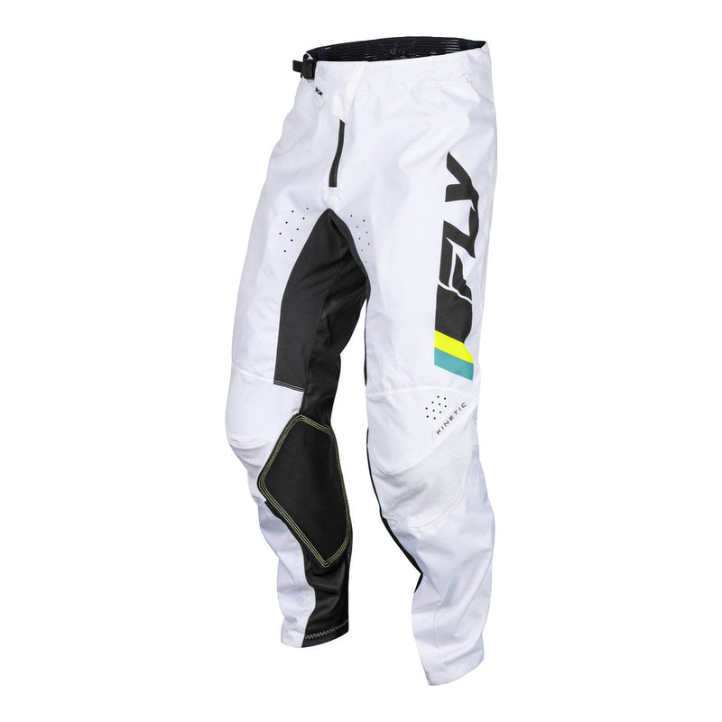 Fly Racing 2024 Kinetic Prix Pants - White / Black / Hi-Vis Size 34