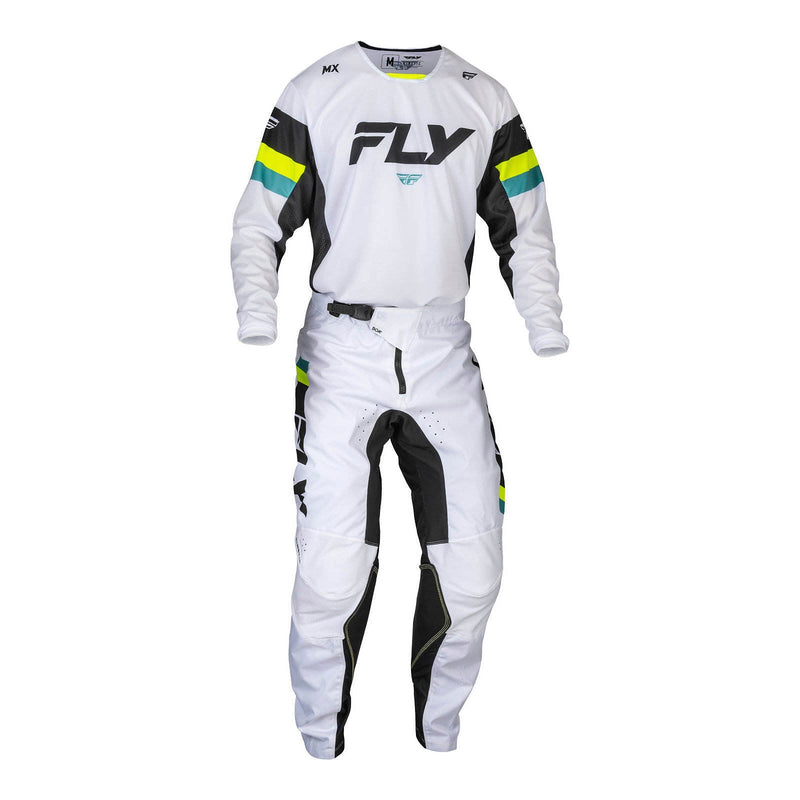 Fly Racing 2024 Kinetic Prix Pants - White / Black / Hi-Vis Size 34