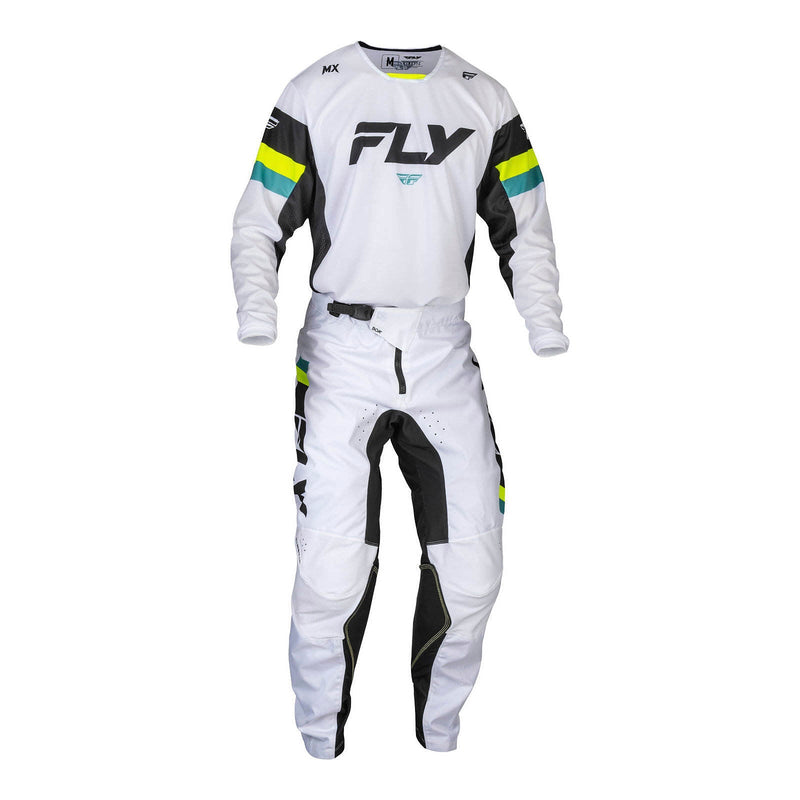 Fly Racing 2024 Kinetic Prix Pants - White / Black / Hi-Vis Size 30