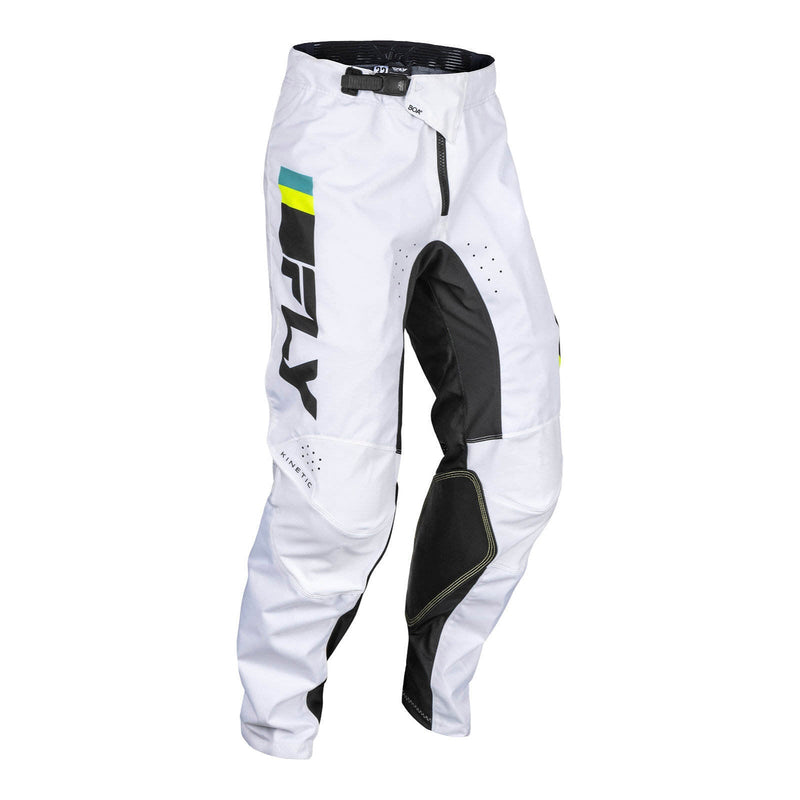 Fly Racing 2024 Kinetic Prix Pants - White / Black / Hi-Vis Size 40