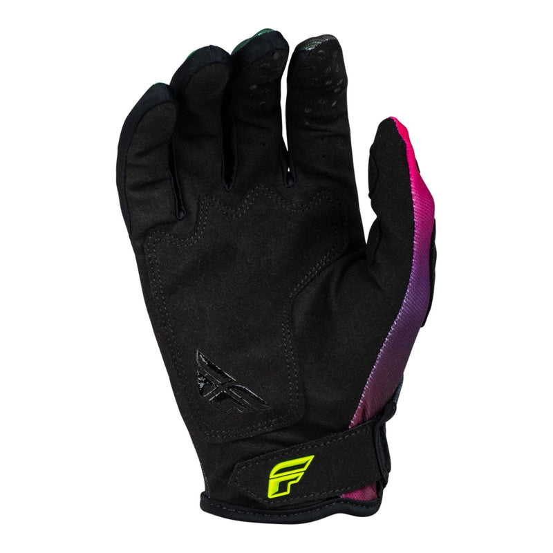 Fly Racing 2024 Youth Kinetic Gloves - Fuschia / Electric Blue / Hi-Vis Size YS
