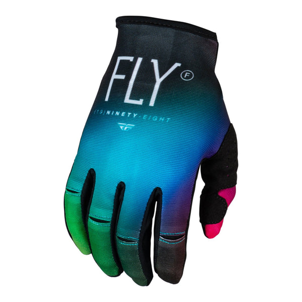 Fly Racing 2024 Youth Kinetic Gloves - Fuschia / Electric Blue / Hi-Vis Size YM