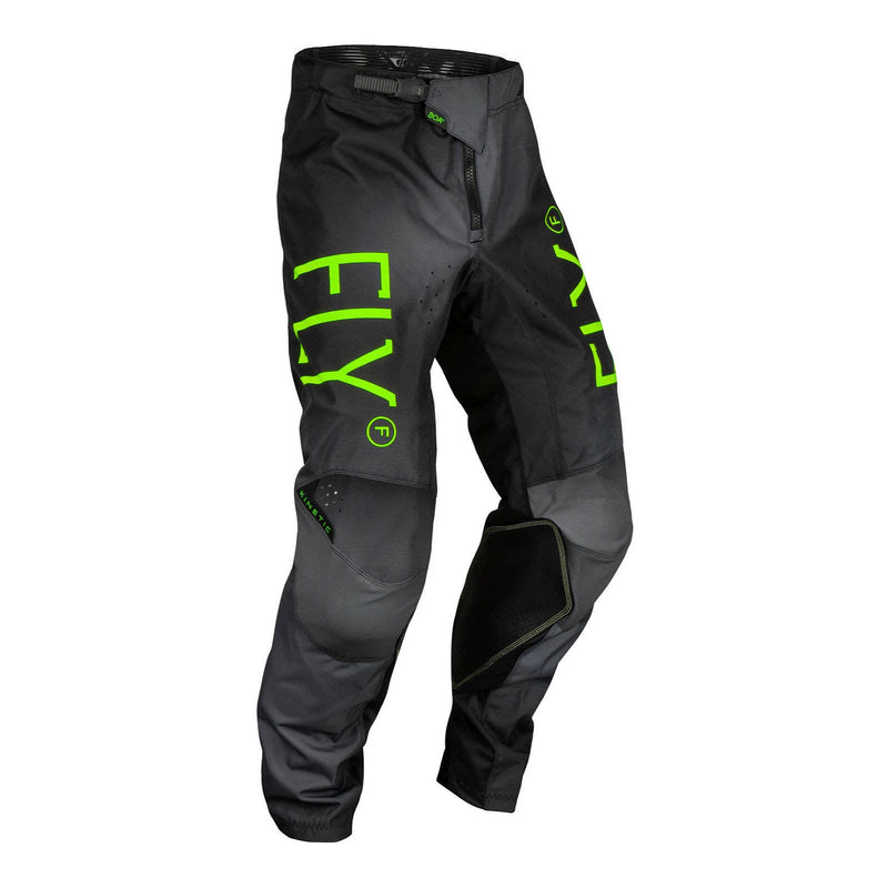 Fly Racing 2024 Youth Kinetic Pants - Charcoal / Neon Green / True Blue Size 20