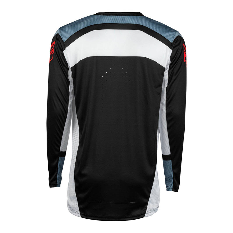 Fly Racing Lite Jersey - Black / White / Denim Grey Size Small