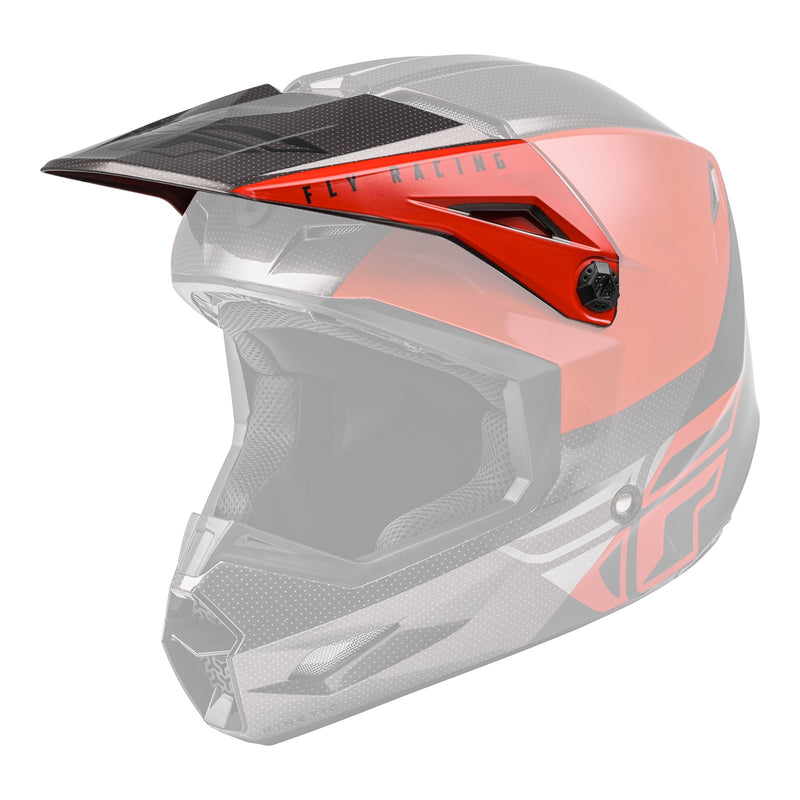 FLY '21 KINETIC STRAIGHT EDGE HELMET PEAK RED/BLACK/GREY