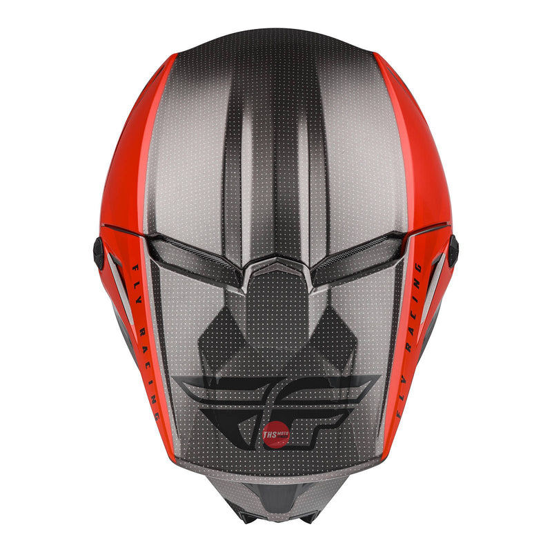 Fly Racing 2022 Kinetic Straight Edge Helmet Ece Red black Grey Youth Medium